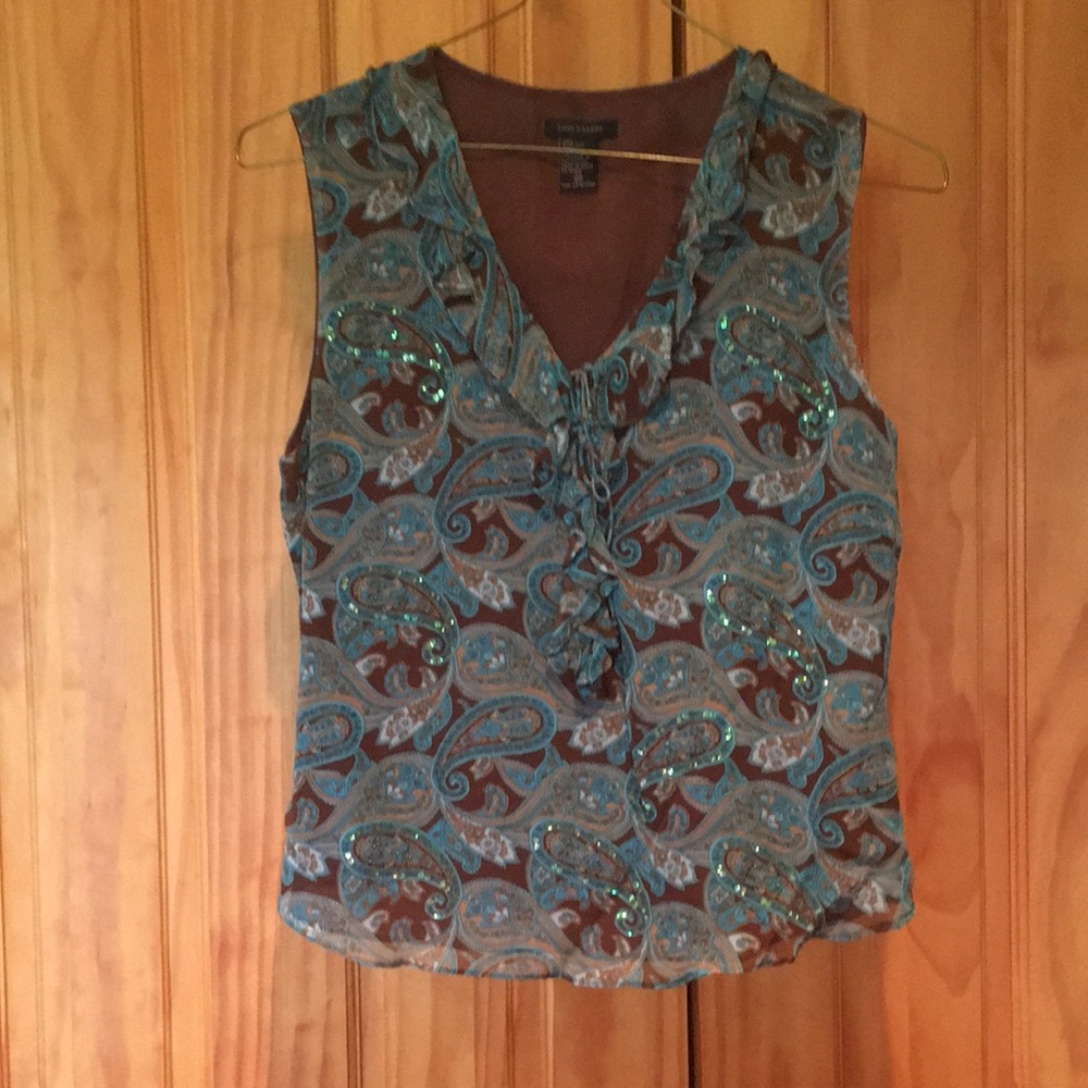Sequin accented silk blouse-lovely!
